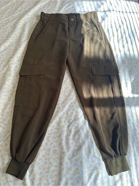 Zara Olive Green Cargo Jogger Leggings